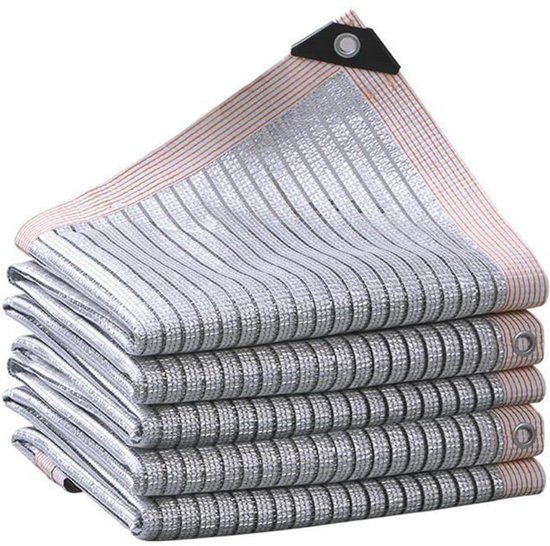 3x4 Meter Schattiernetz - Gartennetz, 75% Reflektierendes Schattiergewebe, Aluminiumbasis, Geeignet Für Gartenhäuser Und Terrassen.