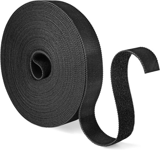 25 M X 20 Mm Robuste, Wiederverwendbare, Kratzfeste Kabelbinderrolle Aus Schwarzem Nylon