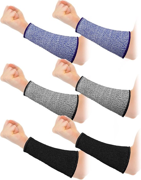 Schnittfeste Ärmel - 3 Paar Armschützer Der Schutzklasse 5 Für Glas-, Bau- Und Tischlerarbeiten (grau, 7,9 Zoll)
