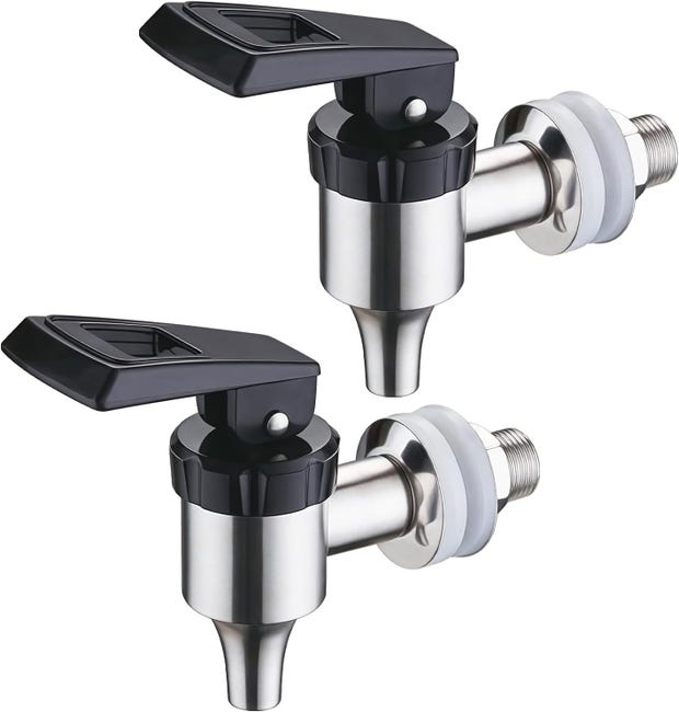 Set Bestehend Aus 2 Getränkespendern Aus Edelstahl, Mit Einem 16-mm-bierhahn, Einem Wasserspender Und Ersatz-getränkespenderhähnen.