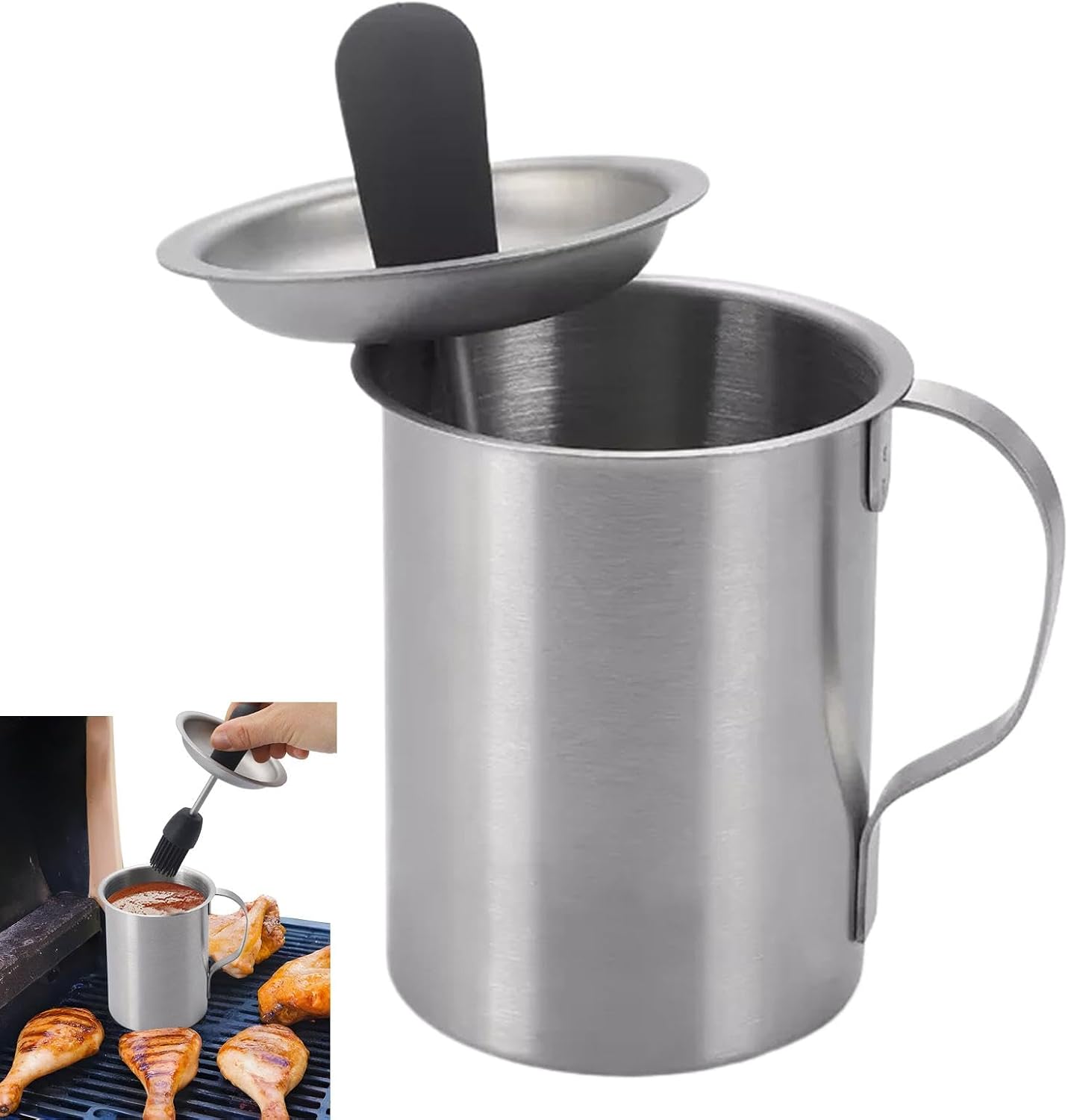 Grillzubehör-set – Topfset – Ölpinsel – Grillbesteck – Saucenpinsel – Ölpinsel-set – Topf & Pinsel – Grillpfannenbürste