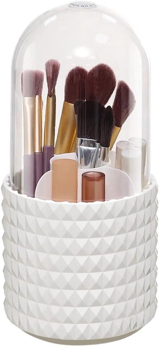 Drehbarer Kosmetikorganizer, Kosmetikorganizer Mit Deckel, Make-up-pinselhalter, Drehbarer Kosmetikorganizer, Lippenstiftorganizer