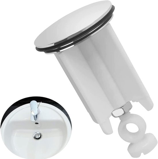 Ein Universeller Abflussstopfen, 40 Mm, Aus Messing, Mit Gummidichtungsring, Geeignet Für Waschbecken Und Bidets, Höhenverstellbar.