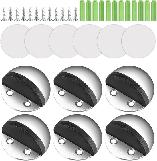 6-teiliges Selbstklebendes Türstopper-set Aus Edelstahl Mit Polstern