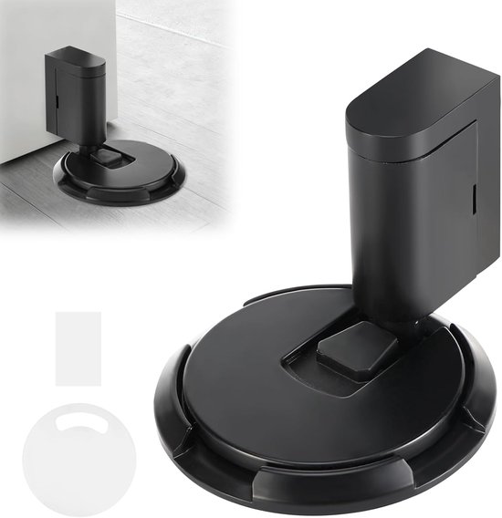 Metalltürstopper, Fußbetätigter Türstopper Mit 3m-selbstklebeverschluss, Verdeckten Schrauben, Geeignet Für Alle Hartböden, Gewährleistet Türsicherheit (schwarz).