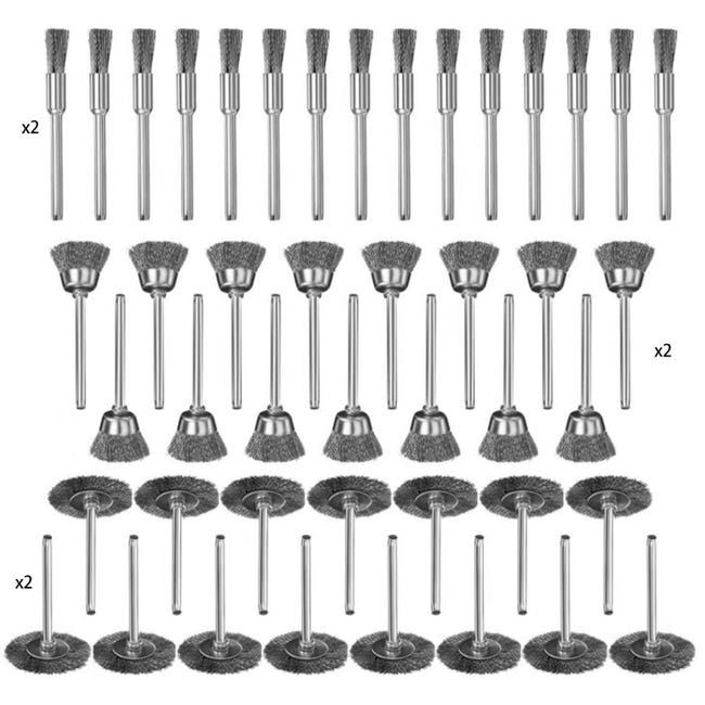 90-teiliges Drahtbürsten-set Für Bohrer, 3-mm-drahtbürsten, Metallbürsten-set Zum Polieren, Entrosten Und Reinigen.