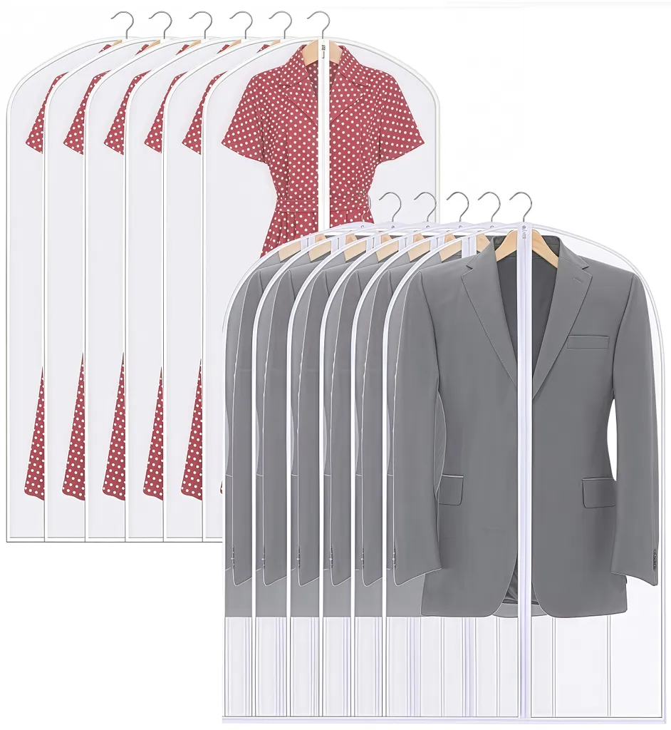 Kleidersäcke, Mottensichere Kleidersäcke, 15er-packung, 100 X 60 Cm Kleidersäcke Zum Aufhängen, Atmungsaktiv, Zum Schutz Der Kleidung, Transparent.