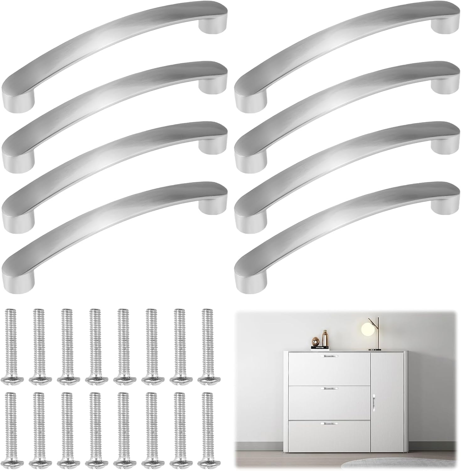 8-teiliges Set Küchenschrankgriffe, Schubladengriffe, Geeignet Für Schlafzimmer- Und Badezimmermöbelschränke (mittenabstand 128 Mm)