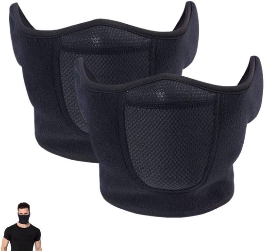 2-teiliges Set – Motorrad-nackenschutz – Winddichter Sturmhaubenhelm – Geeignet Zum Laufen, Skifahren, Snowboarden, Motorradfahren Usw. – 57 X 15 Cm – Schwarz
