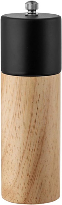 Manuelle Salz- Und Pfeffermühle Aus Holz (schwarz), Nachfüllbare Gewürzmühle Mit Verstellbarem Keramikkern.