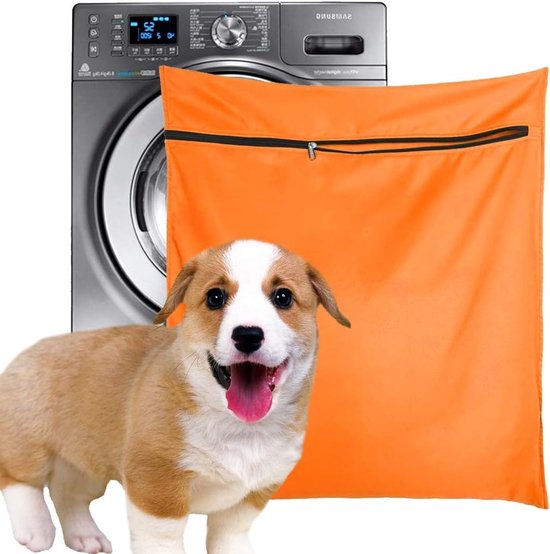 Wäschebeutel Für Haustiere – 65 X 70 Cm – Mit Reißverschluss Für Waschmaschinen – Fängt Tierhaare Auf – Orange