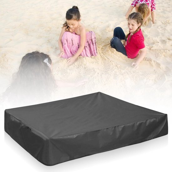 150 X 150 X 20 Cm Wasserdichte Sandkastenabdeckung Aus Oxford-gewebe Mit Kordelzug – Schwarz