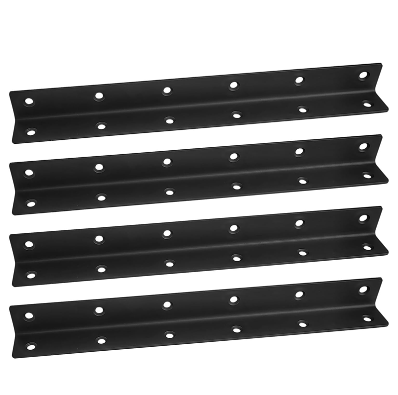Vier L-förmige Metallwinkel, 275 × 27 × 27 Mm Schwarze Regalwinkel, 90-grad-winkelwinkel, Zur Befestigung Von Regalen, Möbeln Und Schränken.