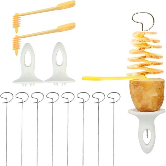 2er-pack Spiral-kartoffelschneider-set, Edelstahl-turmschneider Für Kartoffelchips Zum Grillen, Frittieren, Für Partys Und Camping