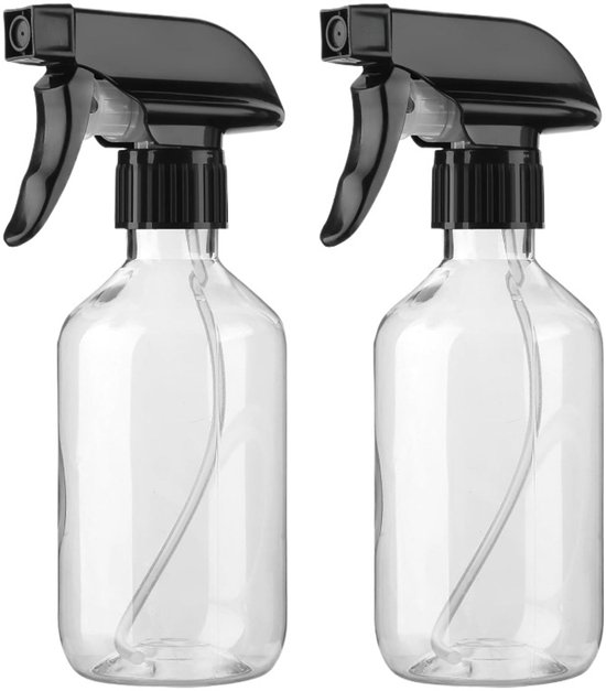 2 X 500 Ml Pflanzensprühflaschen, Wassersprühflaschen, Kunststoffzerstäuber, Leerer, Wiederverwendbarer Wassersprüher, Geeignet Für Blumen, Schwarze Düse