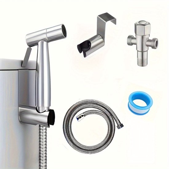Wc-bidet-düsenset, Handbrausekopf Für Waschbecken Mit 150 Cm Langem Explosionsgeschütztem Schlauch Und Halterung.