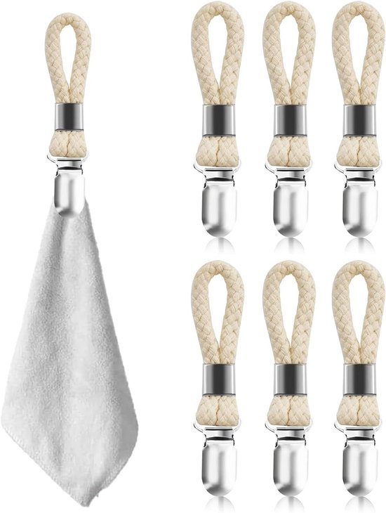 6er-pack Handtuchclips Mit Schlaufen Für Küche/bad – 3 X 11 Cm