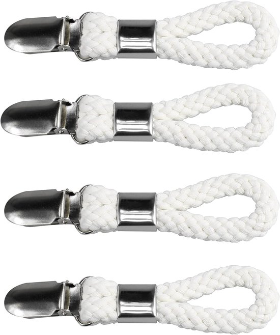 4-teiliges Handtuch-set Zum Aufhängen – Handtuchclips Mit Ringen – Handtuchhalter – Küchenhandtuchclips – Bade- Und Geschirrtuchclips – Elfenbeinweiß