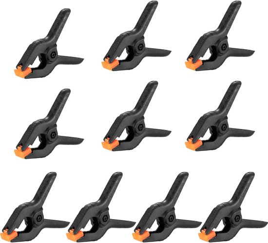 10er-pack Federklemmen, 3-zoll-nylon-einhandklemmen Für Hohe Beanspruchung, Holzbearbeitungsklemmen, Schraubklemmen Mit Kunststoffgriffen, Orange.
