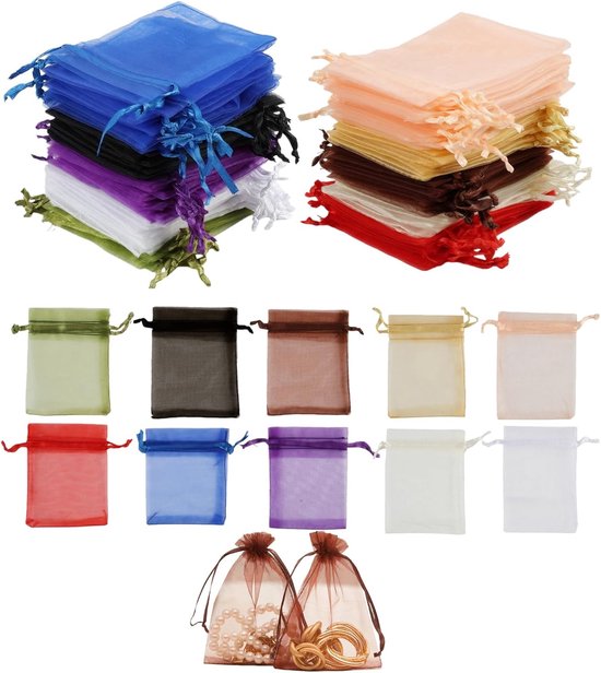 Transparente Organzabeutel, 7 X 9 Cm, 100 Stück Pro Packung. Ideal Für Süßigkeiten, Schmuck Und Als Kleine Stoffbeutel Für Geburtstage Und Partys.