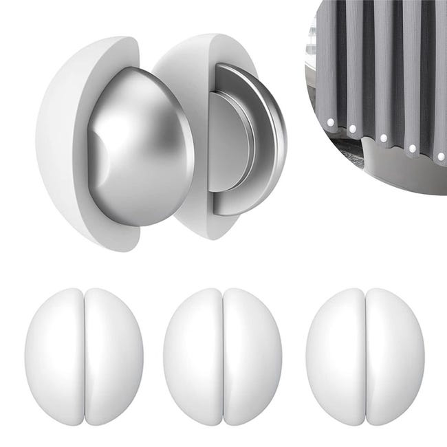 Duschvorhanggewichte – 4er-pack – Magnetische Silikongewichte – Wasserdicht – Geeignet Für Duschvorhänge, Gardinen Und Tischdecken – Weiß