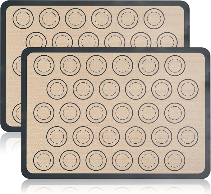 2er-pack 42x29 Cm Antihaft-silikon-backmatten, Knetmatten, Macaron- Und Ofenmatten (grau)