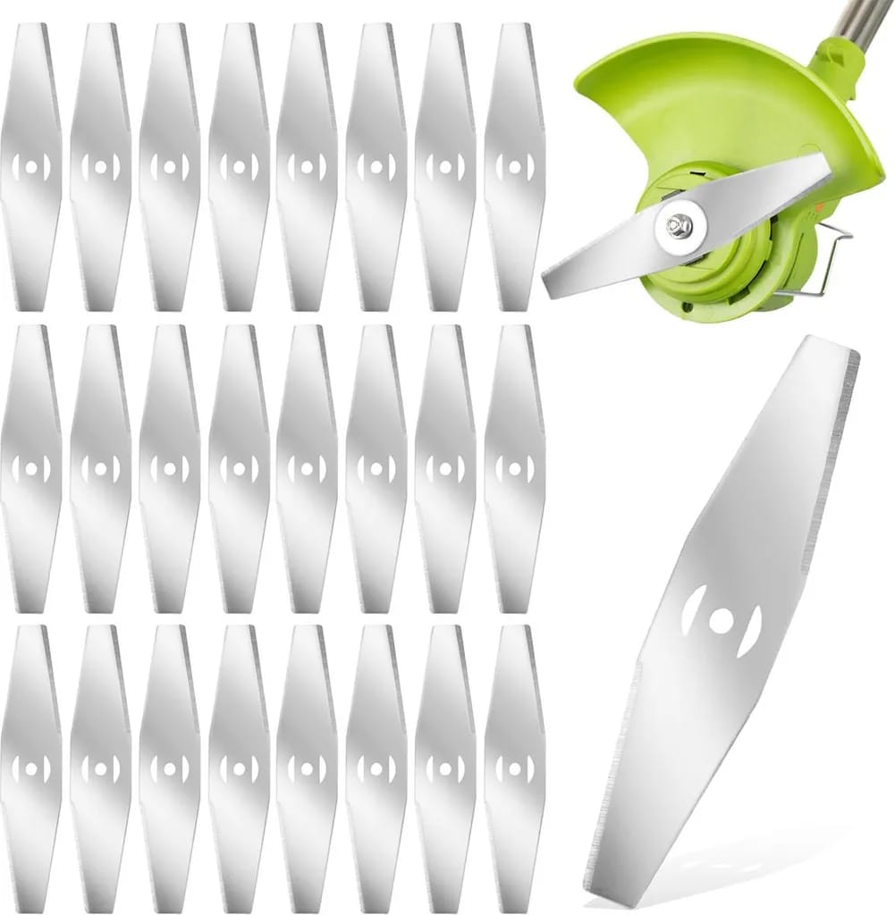 Rasenmähermesser, 24-teilig, Edelstahl, 15 Cm, Langlebige Ersatzmesser Für Freischneider
