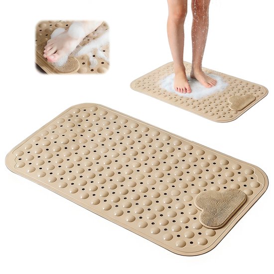 Rutschfeste Badematte Mit Saugnäpfen, Massagefunktion, Schimmelresistent, 40 X 70 Cm
