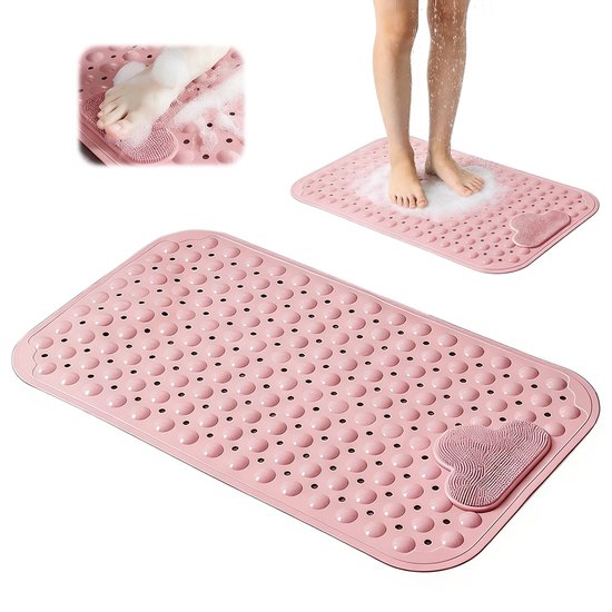 Rutschfeste Badematte (40 X 70 Cm) – Rosa Saugnapfmatte Mit Massagestruktur, Maschinenwaschbar, Schimmelresistent