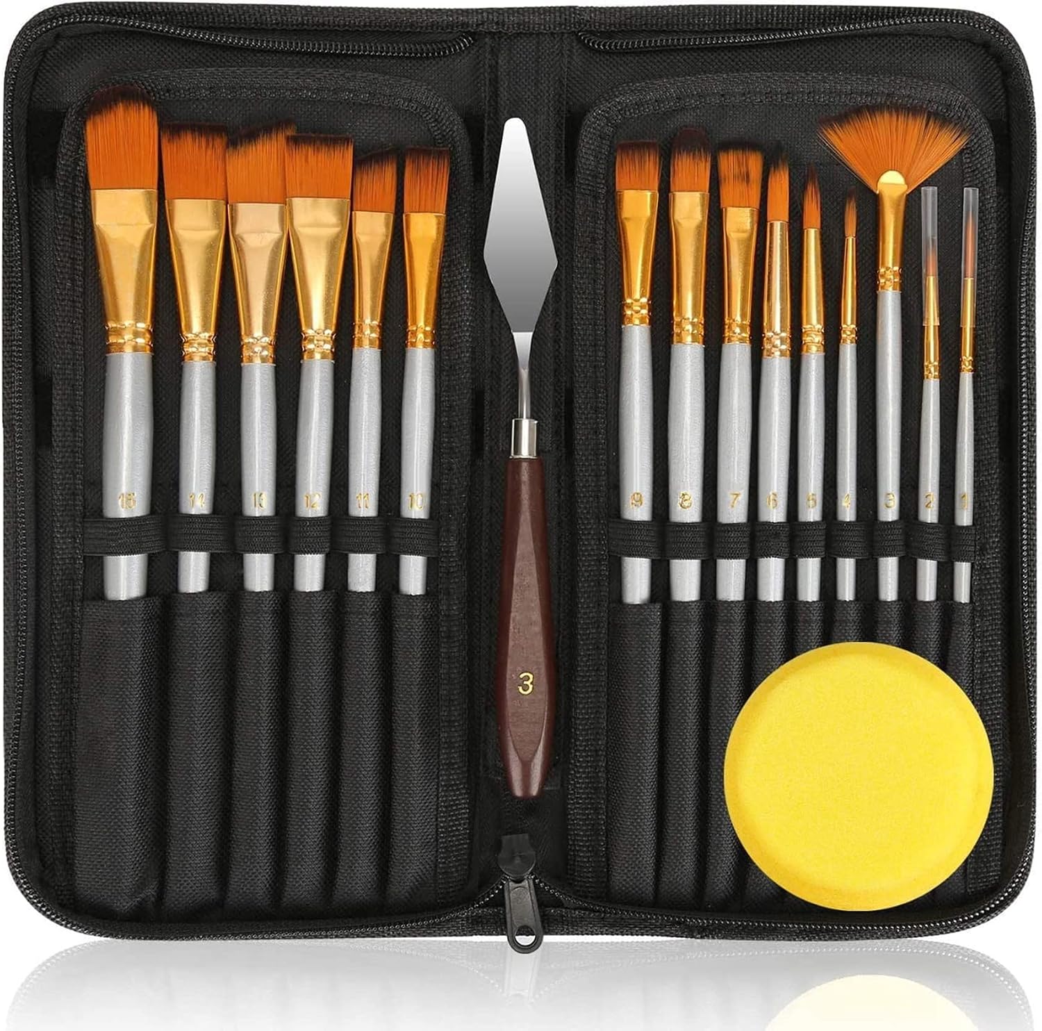 18-teiliges Ölfarbenpinsel-set, Professionelle Künstler-acrylpinsel-sets Für Leinwandmalerei, Keramik – 15 Größen, Pinselständer