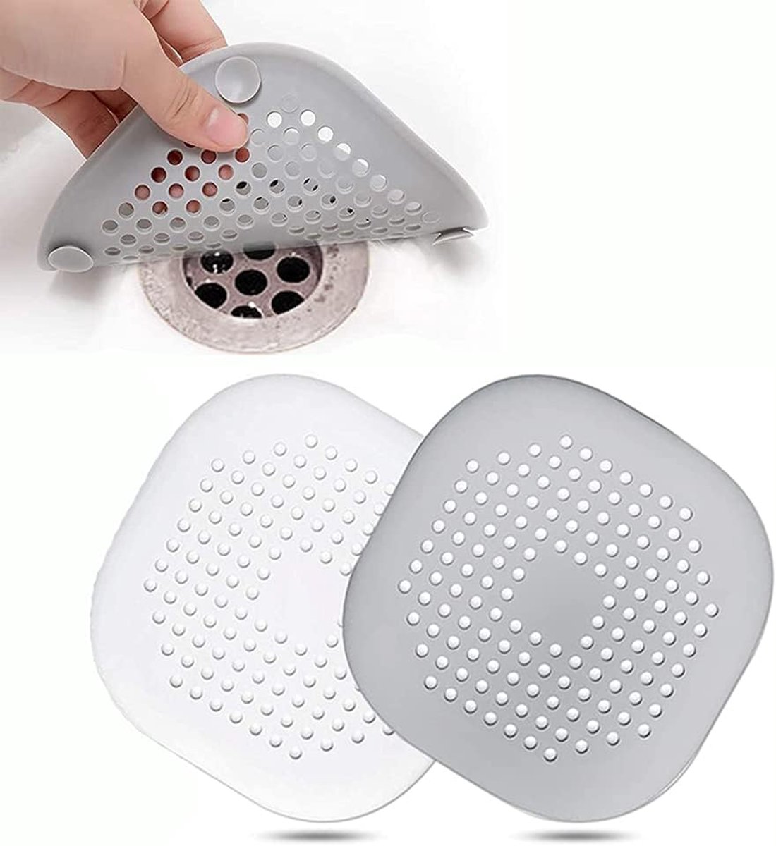 Abflusssieb Mit Saugnapf Für Haare, Feinmaschiger Haarfänger Für Dusche, Badewanne Und Waschbecken