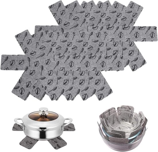 8-teiliges Filz-kochgeschirrschutz-set, Geeignet Für Kochgeschirr-trennwände Und Kochgeschirr, Kratzfest, Schützt Kochgeschirr Und Oberflächen (26 Cm)