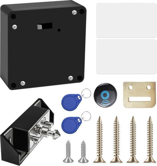 Elektronische Schrankschlösser, Rfid-smart-schubladenschlösser (inkl. 2 Schlüsselanhänger, 2 Rfid-karten), Doppeltürschränke, Schubladen, Verdeckte Holzschlösser.