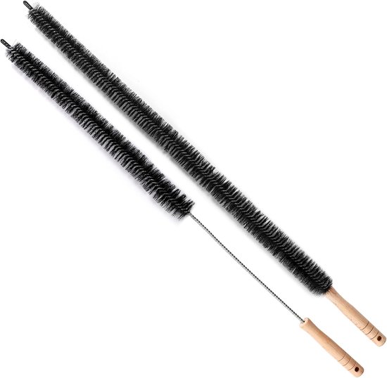 2 Stück Heizkörperbürste, Flexible Staubbindebürste Mit Holzgriff – 70/75 Cm – Für Heizkörper, Klimaanlagen, Waschmaschinen- Und Trocknerabluftkanäle – Schwarz