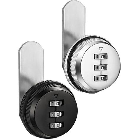 Ein Set Aus 2 Briefkastenschlössern, Zahlenschlössern, Geeignet Für 25-mm-briefkästen, Möbelschlössern, 3-stelligen Zahlenschlössern (silber Und Schwarz).