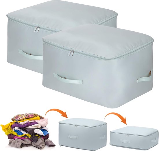 Selbstkomprimierender Aufbewahrungsbeutel Mit Reißverschluss Für Decken Und Kleidung – 54 X 42 X 30 Cm