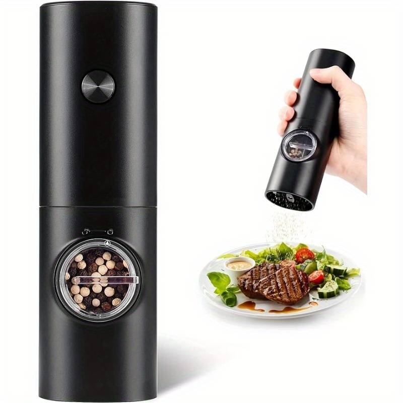 Automatische Keramik-pfeffer- Und Salzmühle – Einstellbare Mahlgröße, Mit Led-licht, Einhandbedienung, Nachfüllbar.