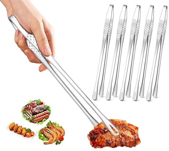 Koreanische Grillzange - Japanische Grillzange Aus Edelstahl - 6-teiliges Set - Küchenzangenset, Geeignet Zum Kochen, Backen, Für Salate Und Hot Pot.
