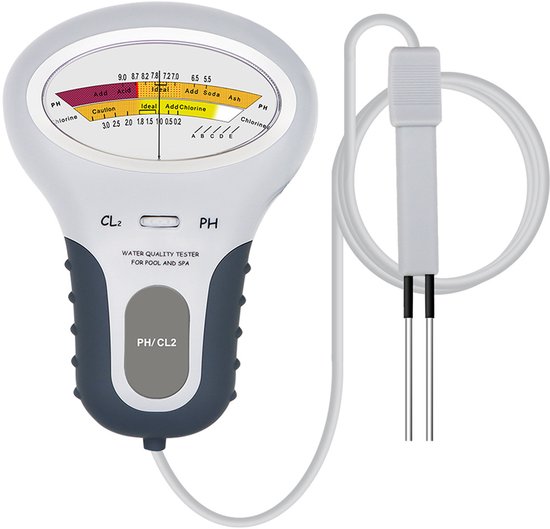 2-in-1 Chlor- Und Ph-wasserqualitätstester Für Pools Und Spas – Grau