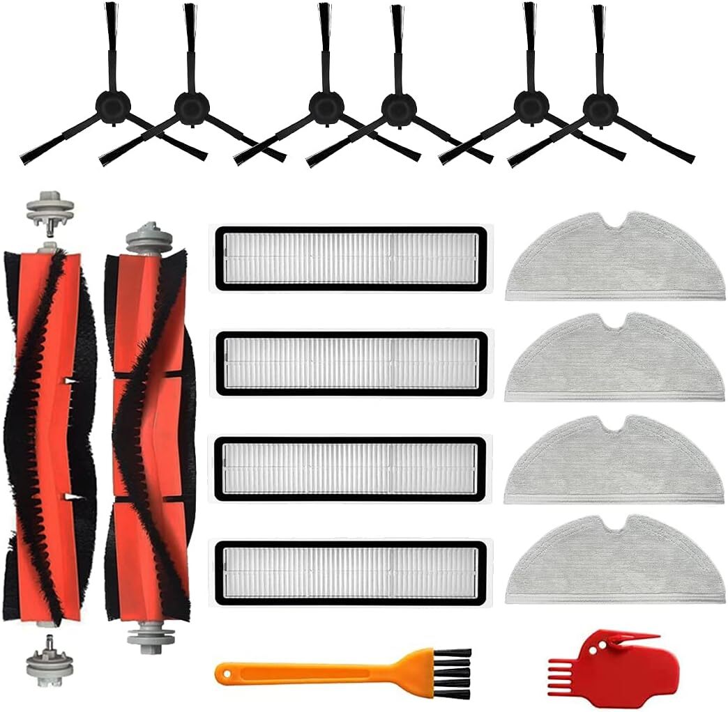 18-teiliges Set Aus Bürstenwalzen Und Wischtüchern Für Dreame D9 Saugroboter (schwarz)