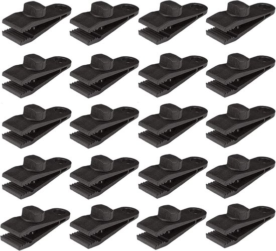 Zeltclips, 20 Stück, Robuste Verriegelungsgriffe, Windbeständig Bis 96 Km/h, Für Markisen, Campingzelte, Elastische Seile