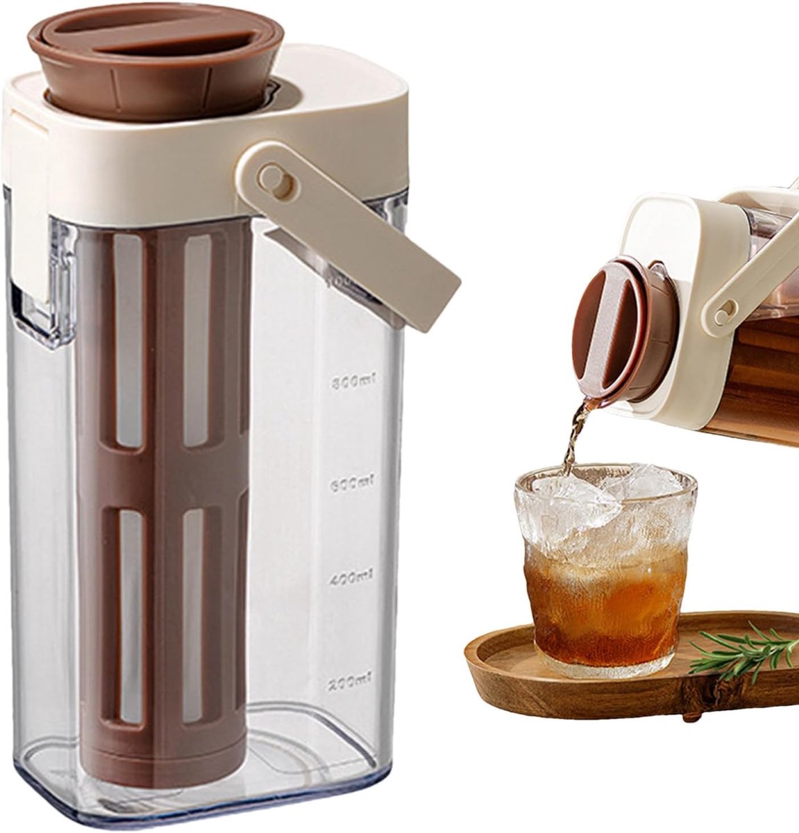 Kaltbrüh-zubereiter, Ein-liter-eistee-kanne, Kaffeebereiter, Robuste Kanne Mit Deckel Und Griff Für Verschiedene Getränke