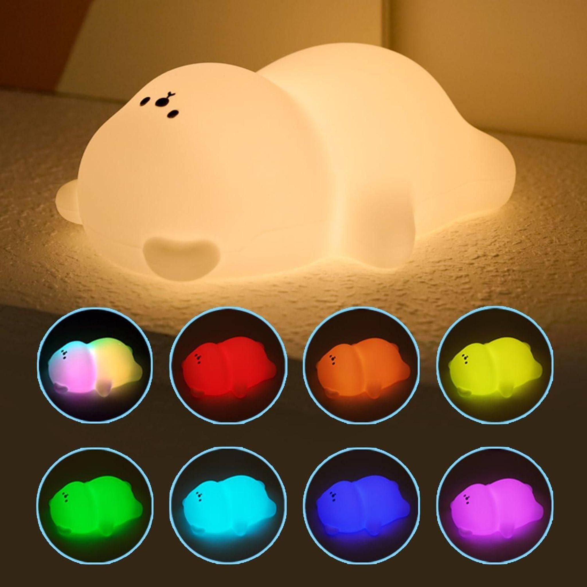 Silikon-led-nachtlicht Mit Touch-steuerung, Usb-ladefunktion, Timer, 7-farbiger, Einstellbarer Helligkeit, Einschlafhilfe Für Kinderzimmer