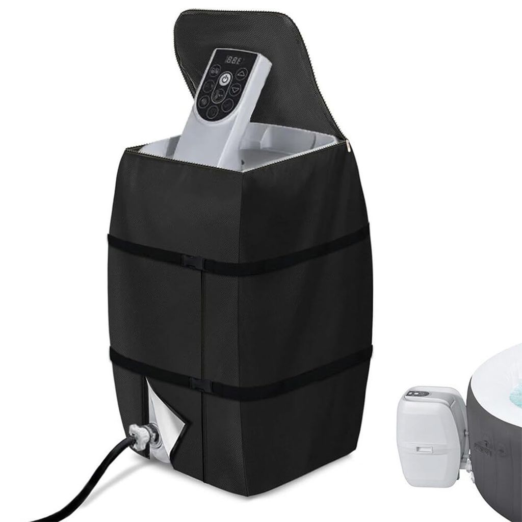 Wasserdichte Heizungsabdeckung – Uv-beständig Und Wetterfest, Geeignet Für Aufblasbare Whirlpoolpumpen, Abmessungen: 43×38×54 Cm, Schwarz.