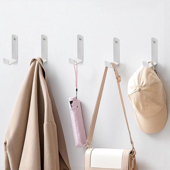 Geeignet Für 5 Moderne Kleiderhaken, Weiße Schrauben, Kleiderschrank, Handtuchhaken, Wandbefestigung, Mantel