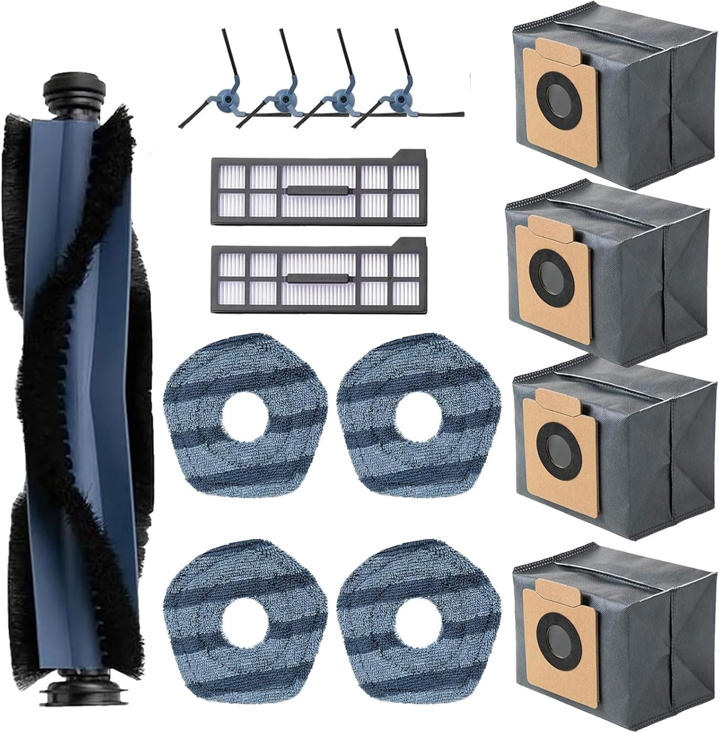 15-teiliges Zubehörset Für Den Saugroboter Eufy X10 Pro Omni: Walzenbürste, Seitenbürste, Filter, Wischmopp Und Staubbeutel.