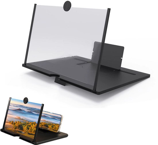 Bildschirmvergrößerung – 22 X 17,5 Cm, Faltbarer 3d-smartphone-videoverstärker – Schwarz