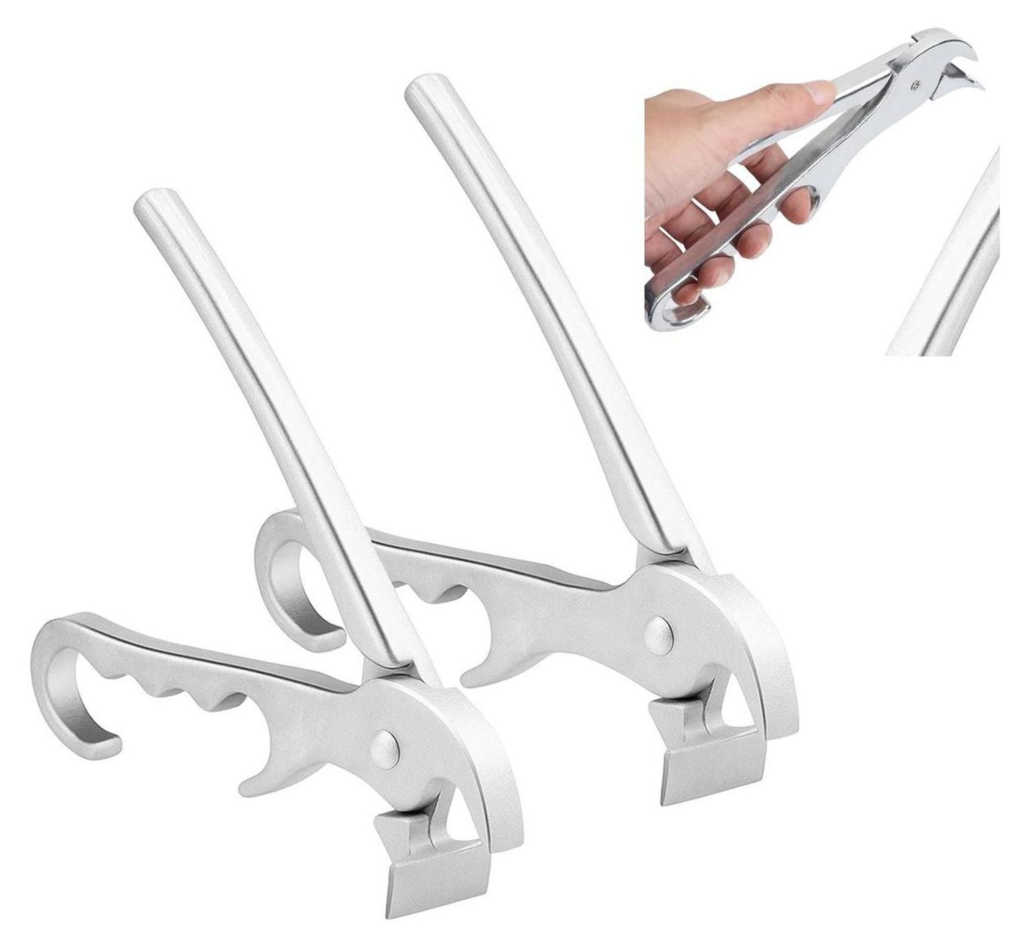 Backblechklammern, 2er-pack, 19 Cm, Robuste Backblechklammern Aus Aluminium, Ofen- Und Mikrowellengeeignet.