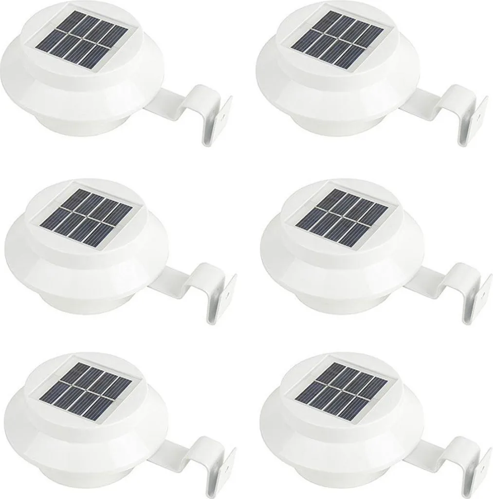Solarleuchten Für Entwässerungsgräben/zäune/dachrinnen, 6er-pack, Led-gartenleuchten, Weißes Licht, Wasserdicht.