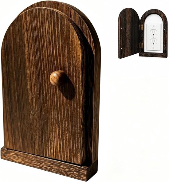 Selbstklebende Steckdosenabdeckung Aus Holz Für Doppeltüren – 16,5 X 12 Cm